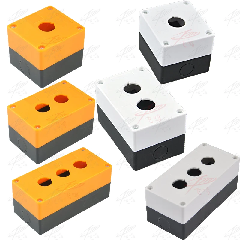 6 agujero del botón de interruptor de caja resistente al agua auto reset botón de control industrial cuadro de 22mm 4