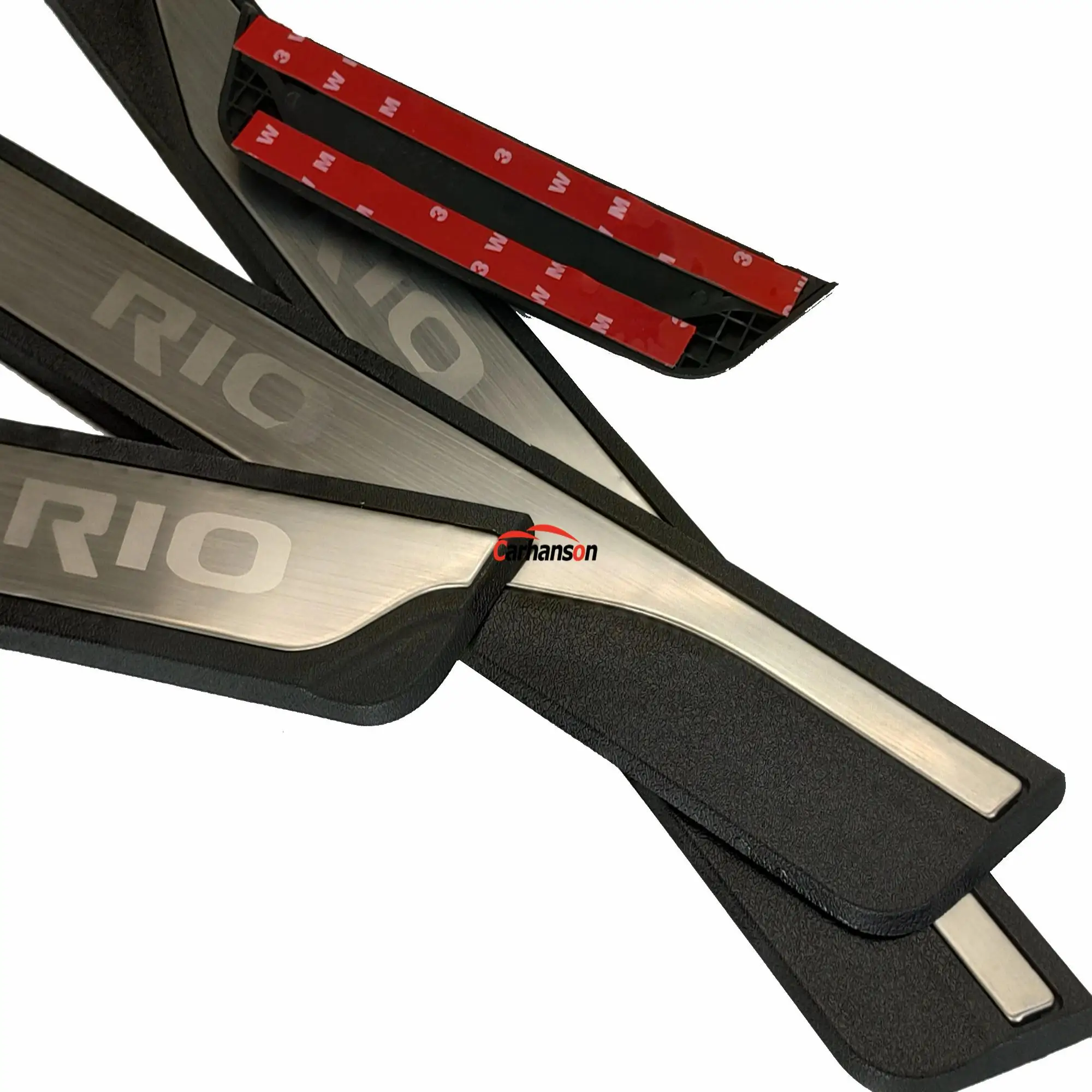 Para KIA RIO 3 4 x de la línea de Accesorios de Acero Inoxidable Umbral de la Puerta de desgaste de la Placa de umbral Protector coche estilo etiqueta engomada de 2013 2020 4pcs 4