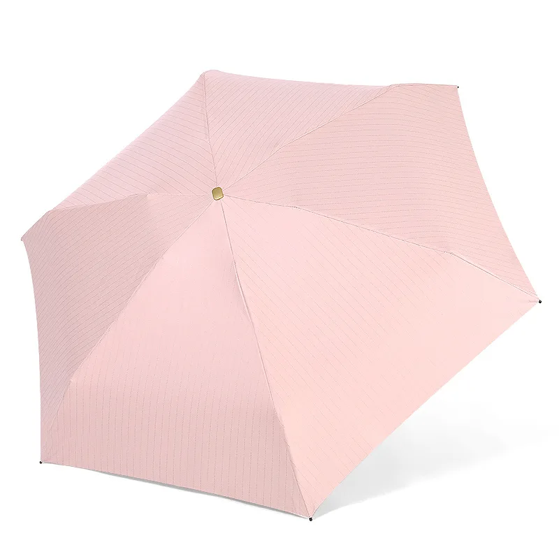 Mini pequeño fresco de bandas planas de paraguas para la lluvia plegable de protección UV de los hombres paraguas plegable de la mujer del paraguas S504 4