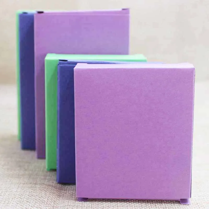 Feiluan 30pcs multi tamaño de papel de caramelo favor cuadro ,precioso productos de regalos y presentación de paquete caja de color púrpura/azul/ limón caja verde de la caja de regalo 4