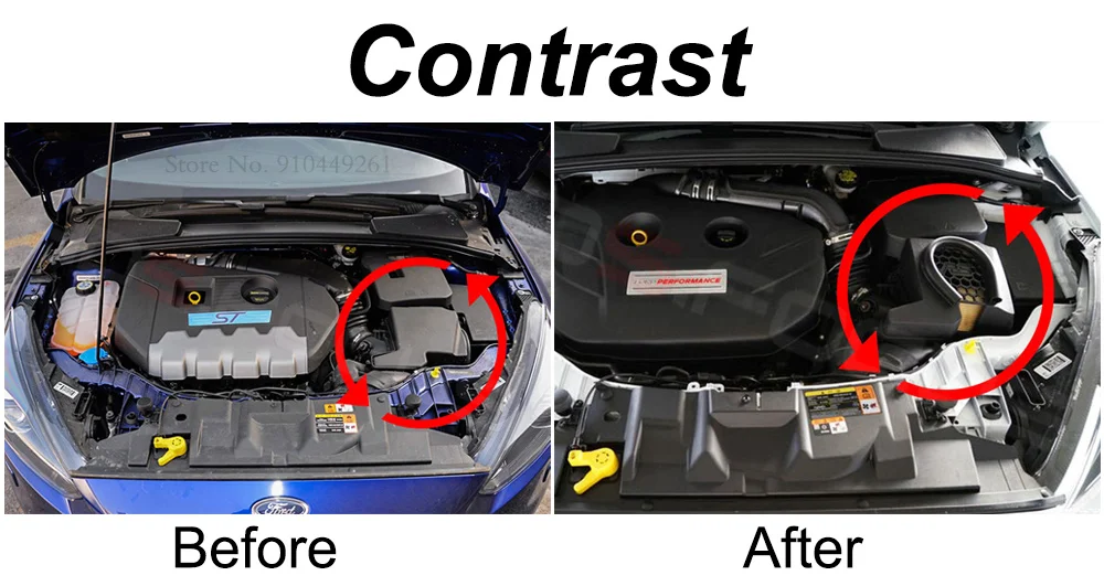 AITWATT Para Ford Focus RS Caja del Filtro de Aire 2012-2018 Kuga Entrada Cubierta de Protección de Alta Calidad de Plástico ABS de los Accesorios del Coche etiqueta Engomada 4