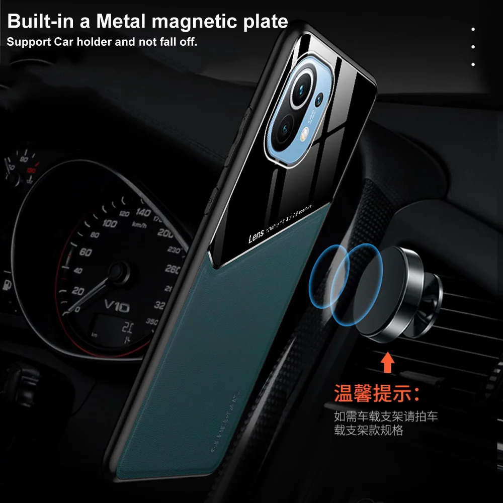 Coche Magnético caso para Xiaomi Mi 11 caso de silicona suave de tpu de parachoques espejo funda de piel para Xiaomi 11 360 cubierta trasera de Mi 11 5g caso 4