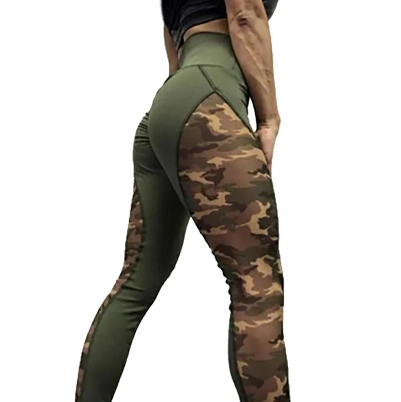 CXUEY Camo de Empalme Pantalones de Carga de las Mujeres 2020 Empuje hacia Arriba de Entrenamiento Gimnasio Sport Leggings Pantalones de Yoga de Jogging Gris Femme Medias Ejército Verde de Nuevo 4
