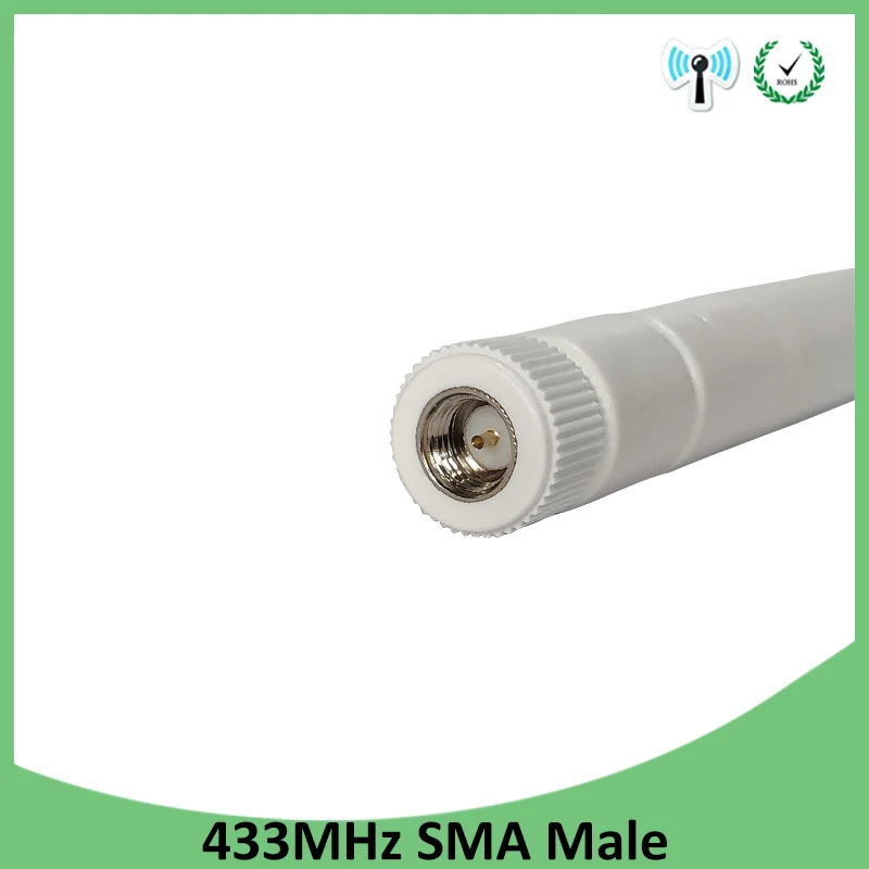 2pcs 433 mhz Antena de 5dbi GSM 433 MHz SMA Conector Macho de antena 433m de Goma Antena Repetidor Inalámbrico para watermeter antenne 4