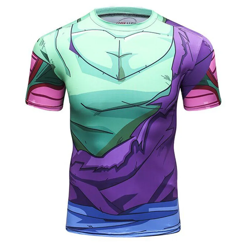 Vegeta la Impresión 3D T-Shirt para Hombres Comprimir Camisetas de manga Corta de Verano de Anime Reality Show Flaco Tops de Hombre Cosplay Divertido de la Marca Casual 4