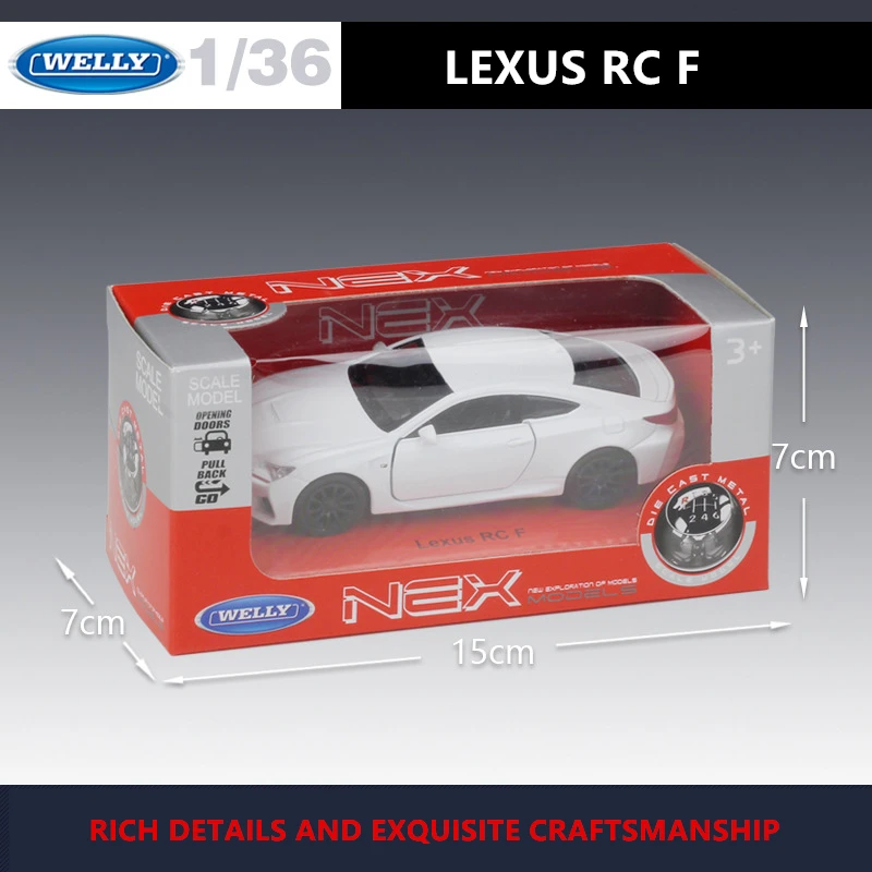 WELLY 1:36 Lexus RC F de la aleación del coche de la máquina modelo de Simulación de la Colección de juguetes de pull-back vehículo de Regalo de colección 4