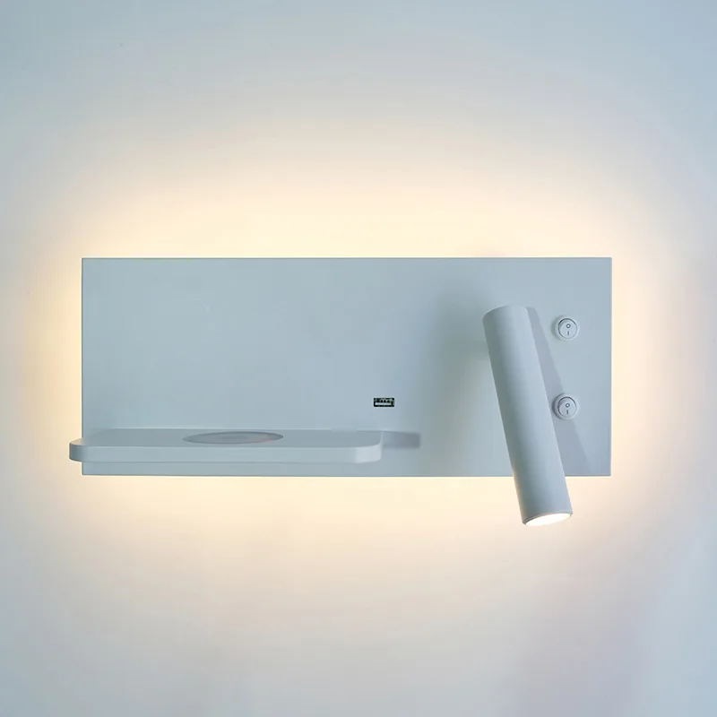 Hartisan Lámpara de Pared LED Con Interruptor Inalámbrico USB Recargable Luz de Pared de Dormitorio 350° Giratorio Spot Luz de la Noche la Iluminación de Interiores 4