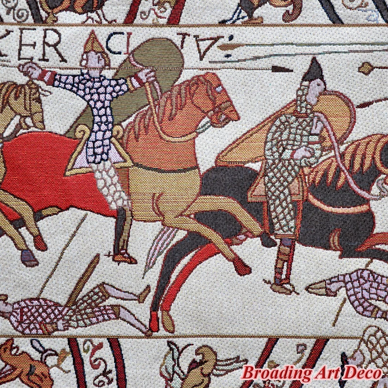 Bayeux-III Medieval del Viejo Mundo Tapiz para Colgar en Pared Tejido Jacquard Gobelino Textiles para el Hogar Decoración de Aubusson de Algodón 151x45cm 4