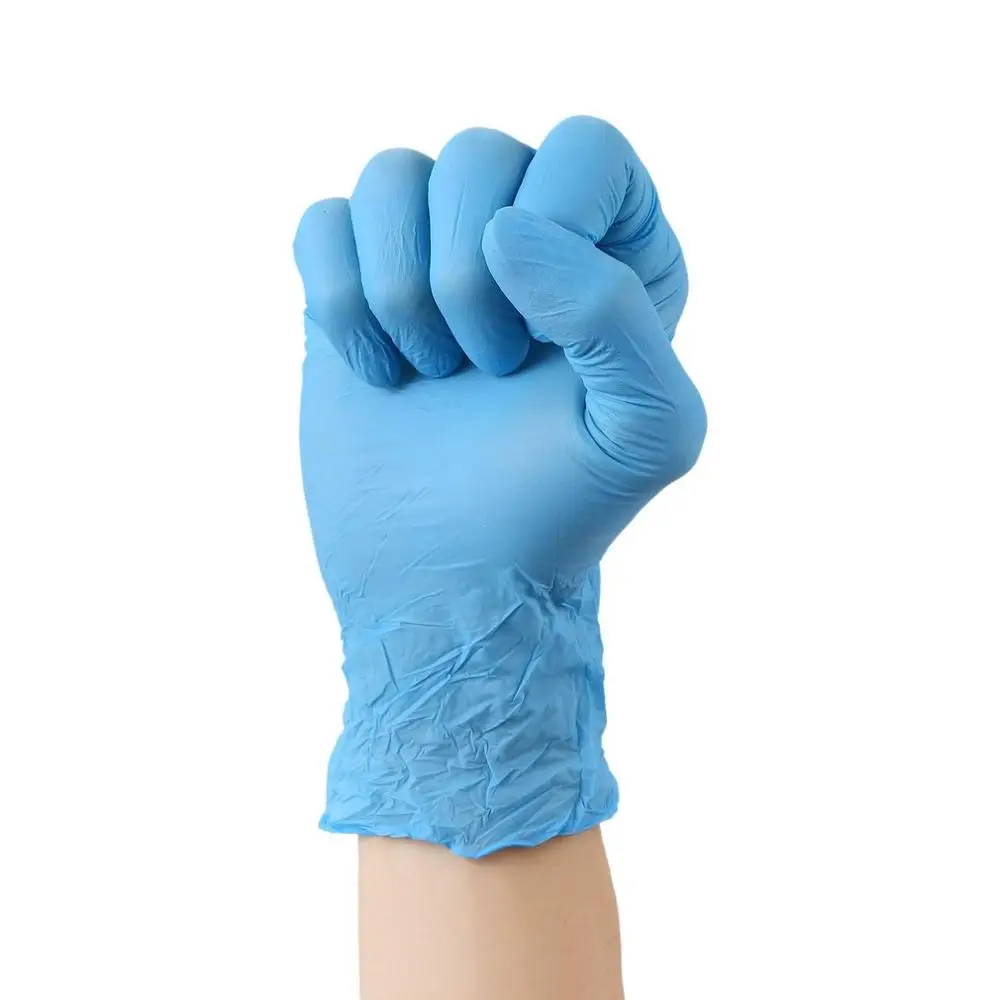 100 pcs / Caja Desechables sin Polvo Industrial Seguridad Alimentaria 3mm Translúcido Guantes de Pvc azul guantes vinilo luvas 4
