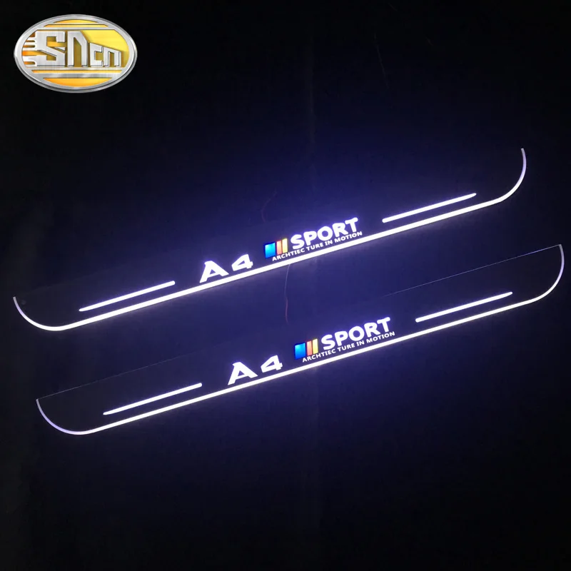 SNCN Recorte del Pedal del Coche LED de Luz de Umbral de la Puerta de desgaste de la Placa de la Vía de la Dinámica de la Serpentina de la Recepción de la Lámpara Para Audi A4 B6 B7 B8 B9 4