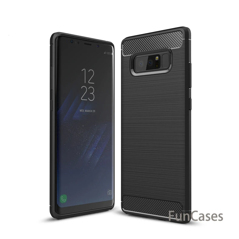 Para Samsung Galaxy Note 7 8 9 Caso de Silicona Suave de TPU Cepillado de Fibra de Carbono de la Textura de la Tapa Para Galaxy Note FE N9300 Shell samsu g 4