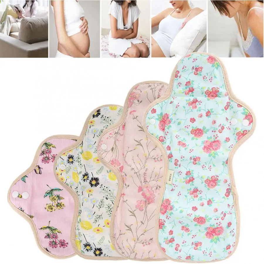 Femenino Lavable Sanitarias Toalla de Tela Menstrual de la Maternidad de la Almohadilla en forma de abanico Ala Reutilizables toalla Sanitaria Panty Liner Mama Pad 4