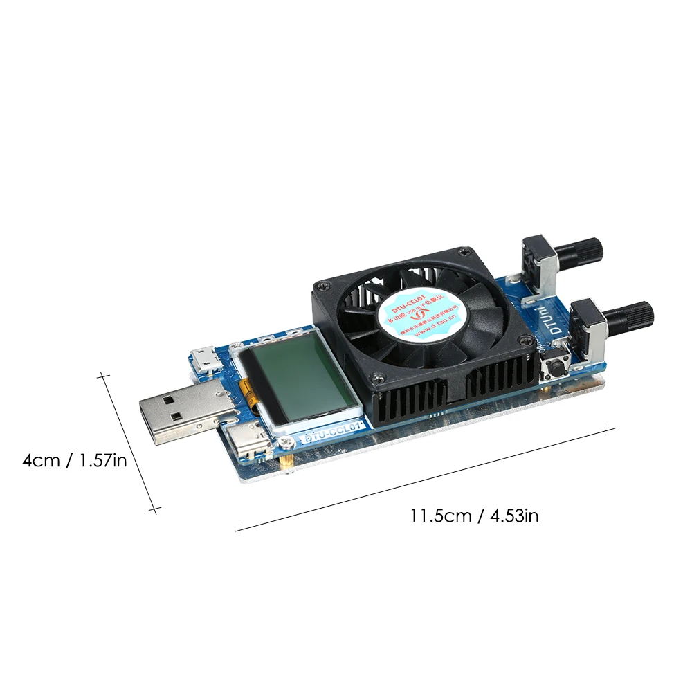 LCD USB de Carga Electrónica Probador Módulo Ajustable Constante Resistencia a la Corriente de Alimentación de la Batería Probador con Ventilador de Refrigeración 35W 0,2~3A 4