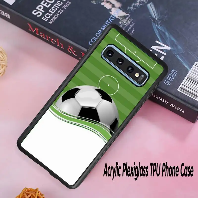 Los deportes de Fútbol de la caja del Teléfono Para Samsung S9 Galaxy S8 S10 S10e S20 PLUS Para el Caso de Samsung S10plus S6 Edge Duro de la Cubierta de Plexiglás 4