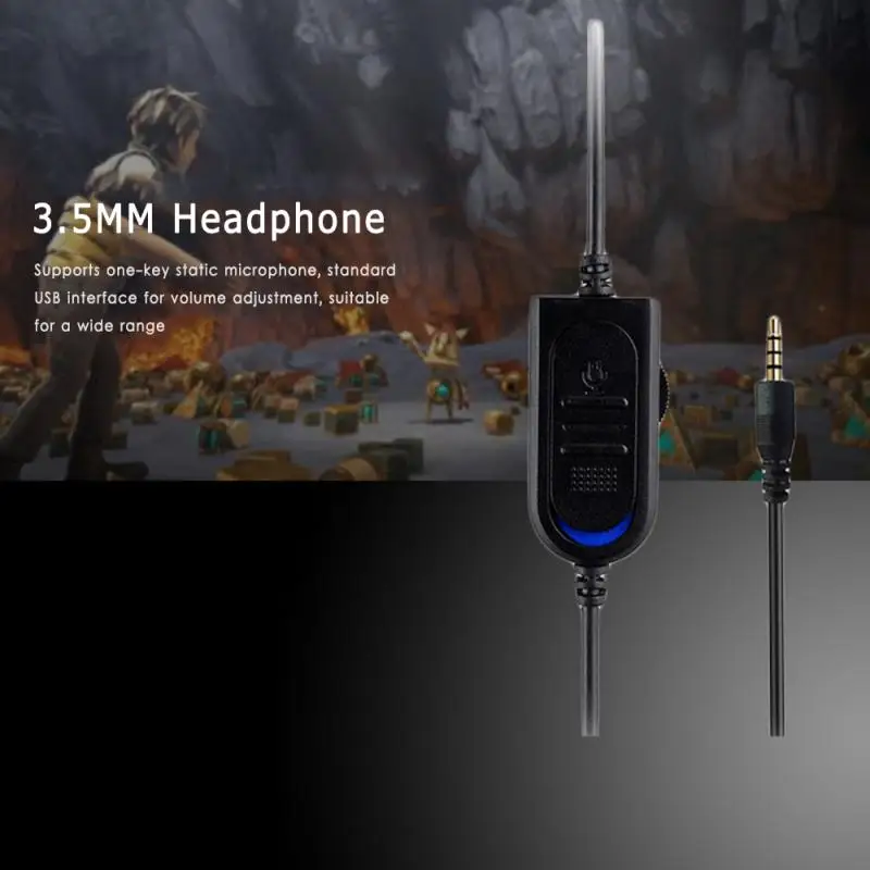 3.5 mm Juego de Auriculares Ajustable de Profundidad Bajo Estéreo PC Gamer Sobre la Oreja los Auriculares Con Micrófono Para PS4 Xbox One PC Smartphone 4