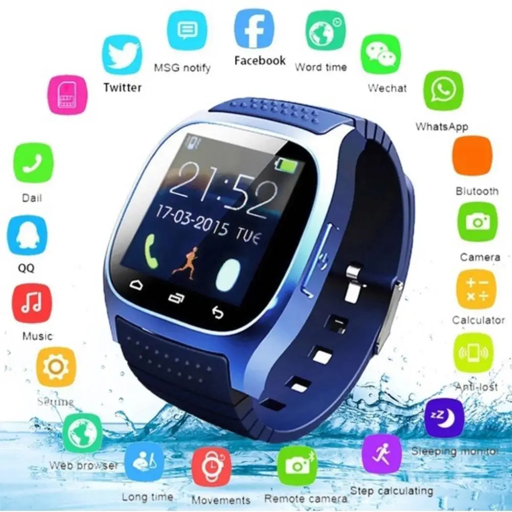 M26 impermeable Smartwatch Bluetooth M26 Reloj Inteligente Diario impermeable de la Pantalla LED Para el Teléfono Android Sync Podómetro Reloj Inteligente 4