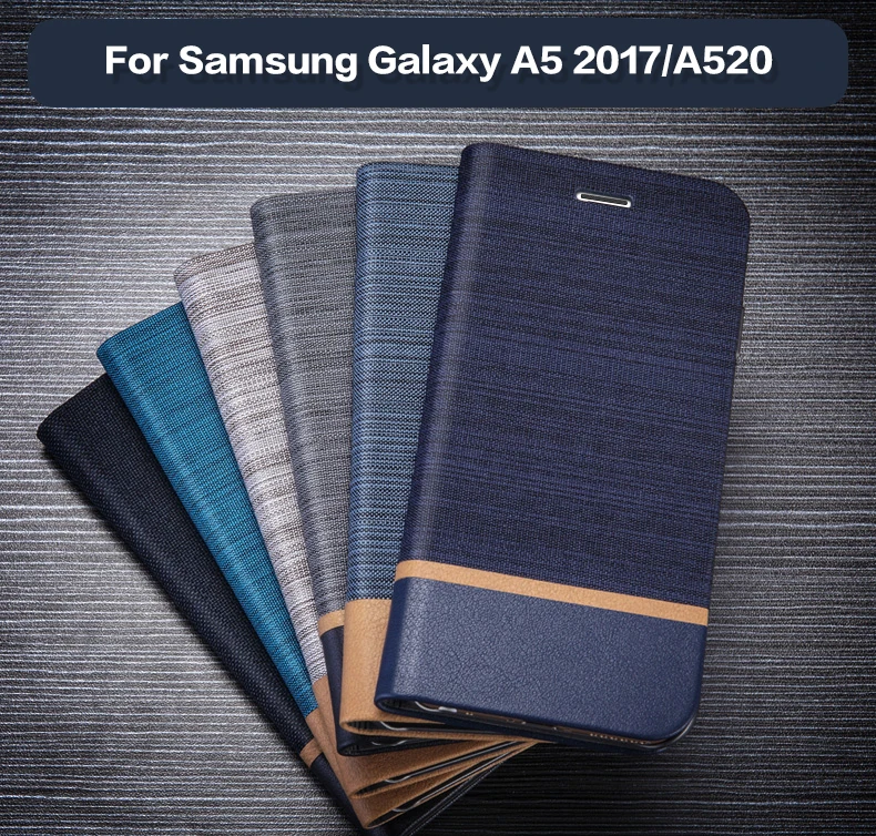 De Cuero De La Caja Del Teléfono Para Samsung Galaxy A5 2017 Flip Book Case Para Samsung Galaxy A3 2017 Caso De Negocio De Silicona Suave Cubierta Posterior 4