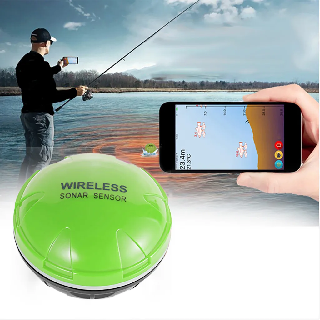 CHAMSGEND teléfono móvil localizador Inalámbrico Sonar Buscador de los Pescados de Profundidad de la Mar de Pescado del Lago Detectar iOS Android App findfish eco del sonar soun 4