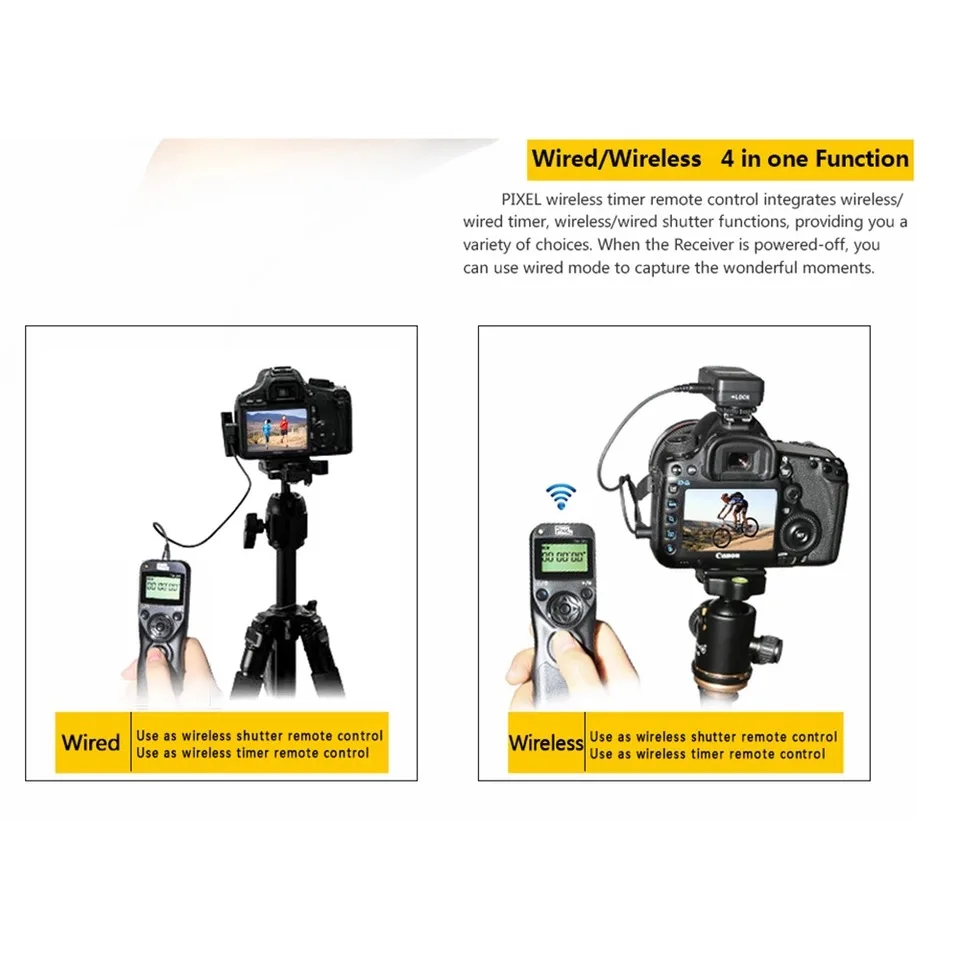 Pixel TW-283 Inalámbrica Temporizador de Control Remoto Disparador (DC0 DC2 N3 E3 S1 S2) Cable Para Canon Nikon Sony Cámara TW283 VS RC-6 4