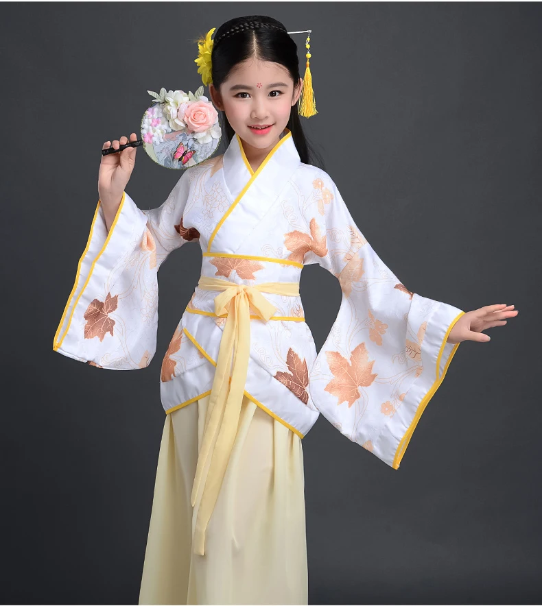Chino Tradicional de Vestir para Niños Blanco Verde Amarillo Lavanda Hijos Adultos Chino Vestido de Chica Tang Ming Hanfu Cosplay 4