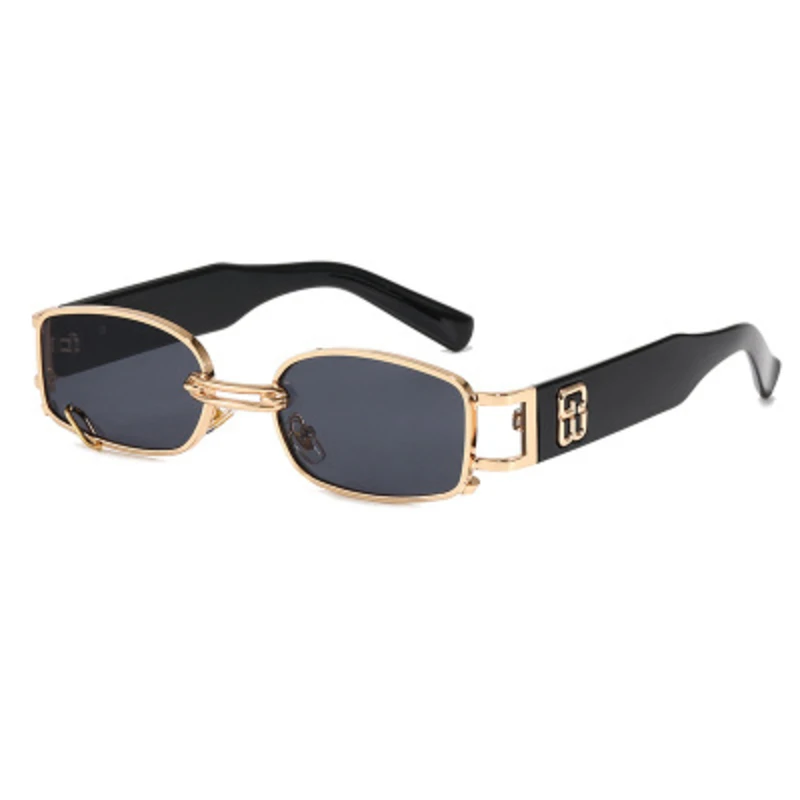 Nuevo retro de metal rectángulo pequeño marco de gafas de sol de los hombres 2020 marca de lujo de alta calidad clara gafas vintage eyewears hombre tonos 4
