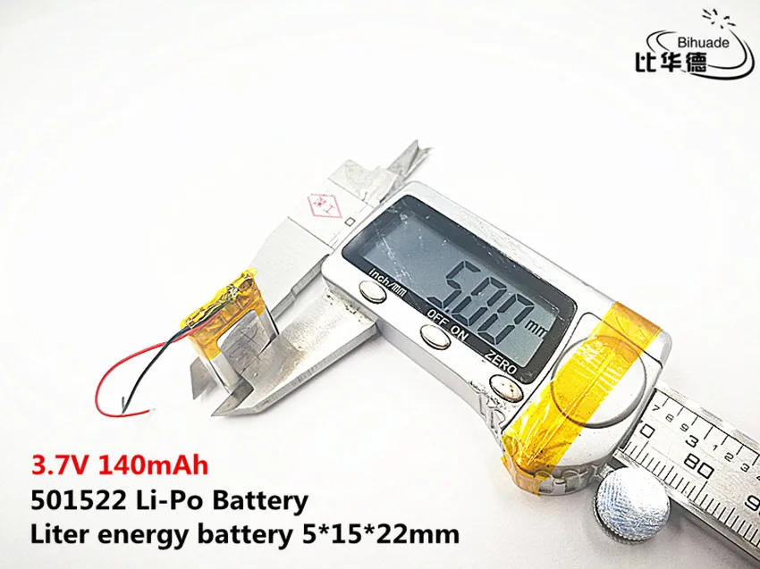 Litro de energía de la batería de Buen Qulity 3.7 V 140mAH,501522 de Polímero de litio ion / Li-ion de la batería de JUGUETE,BANCO de POTENCIA,GPS,mp3,mp4 4