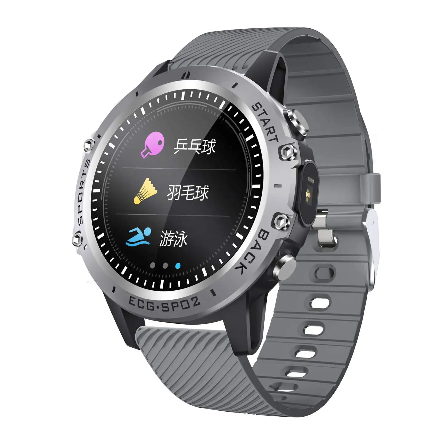 Bakeey P8 Smartwatch con Pantalla Táctil de ECG+PPG Heart Rate Monitor de Presión Arterial de la VFC Índice de Reloj Inteligente Mujeres Hombres Androud IOS 4