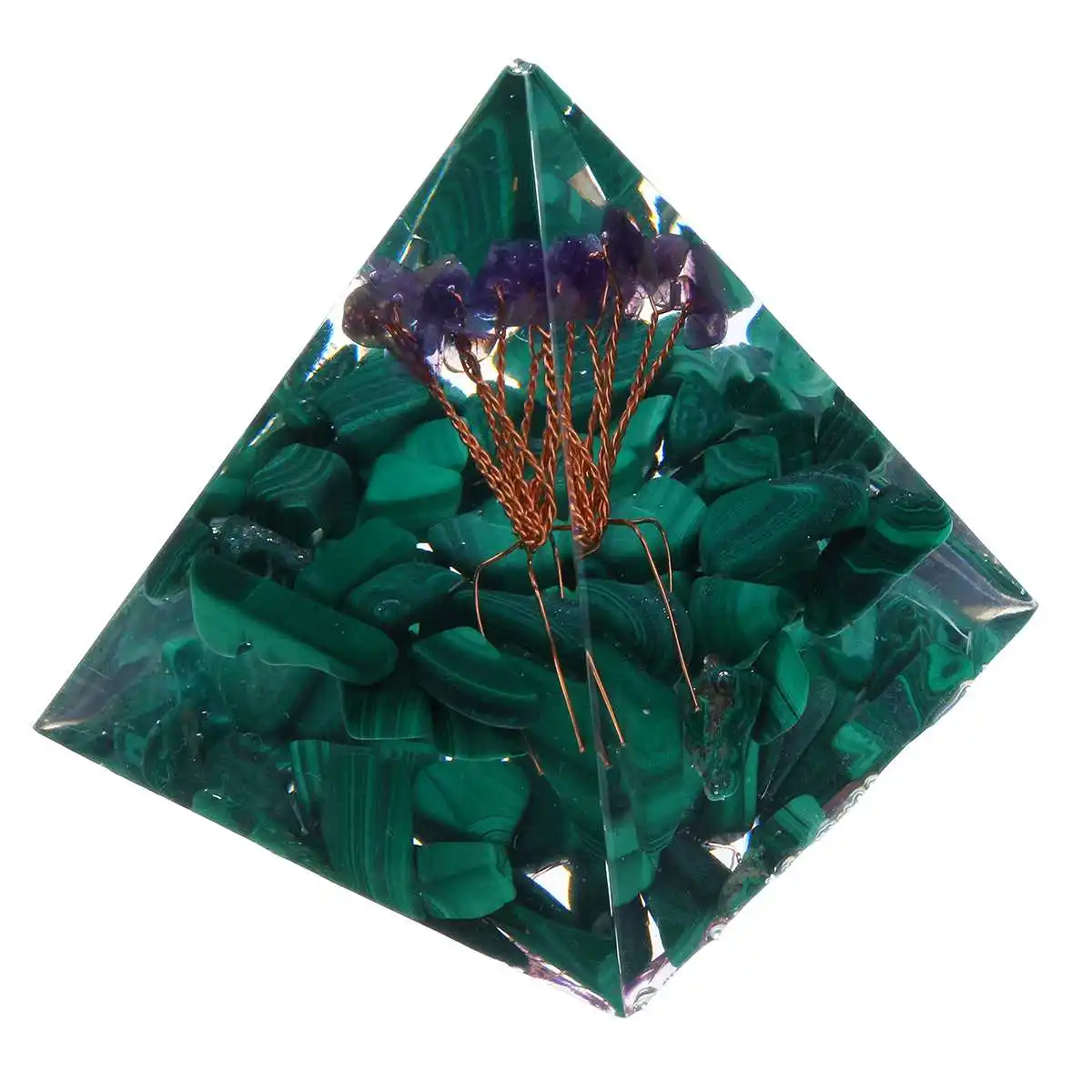 Cristal Verde Árbol de la Vida, de la Energía Círculo de Sanación Reiki Cristal de la Pirámide de los Chakras de la Piedra Natural de Orgón Orgonite Pirámides Fengshui 4