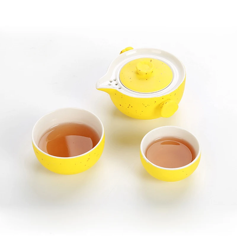 Hechos a mano de Viajes el juego de té Incluyen 1 Bote 2taza,kung fu gaiwan tetera taza de té y la Cristalería de oficina de personal de viaje portátil Teaware 4