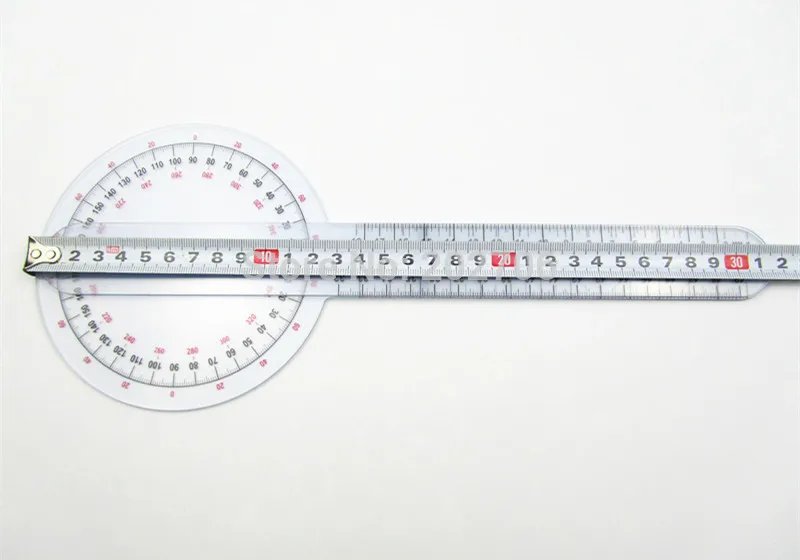 0-300mm 12 Goniómetro de 300 mm de plástico transportador Médicos gobernante gobernante ángulo ángulo del cuerpo de medida indicador 4