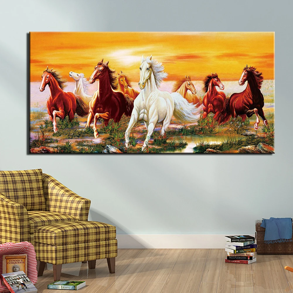Lienzo de Pintura de la Pared de Arte Cartel de la Decoración del Hogar Carteles Y Grabados de Animales caballo de Fotos para la Sala de estar 4