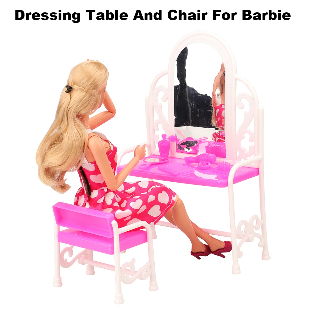 Moda hecha a Mano de 33 Artículos/lote de Muñecas Accesorios al Azar de la Muñeca Presidente de la Tabla de Vestirse Conjunto de Cama Para barbie, Juego de Año Nuevo Juguetes Para los Niños 4