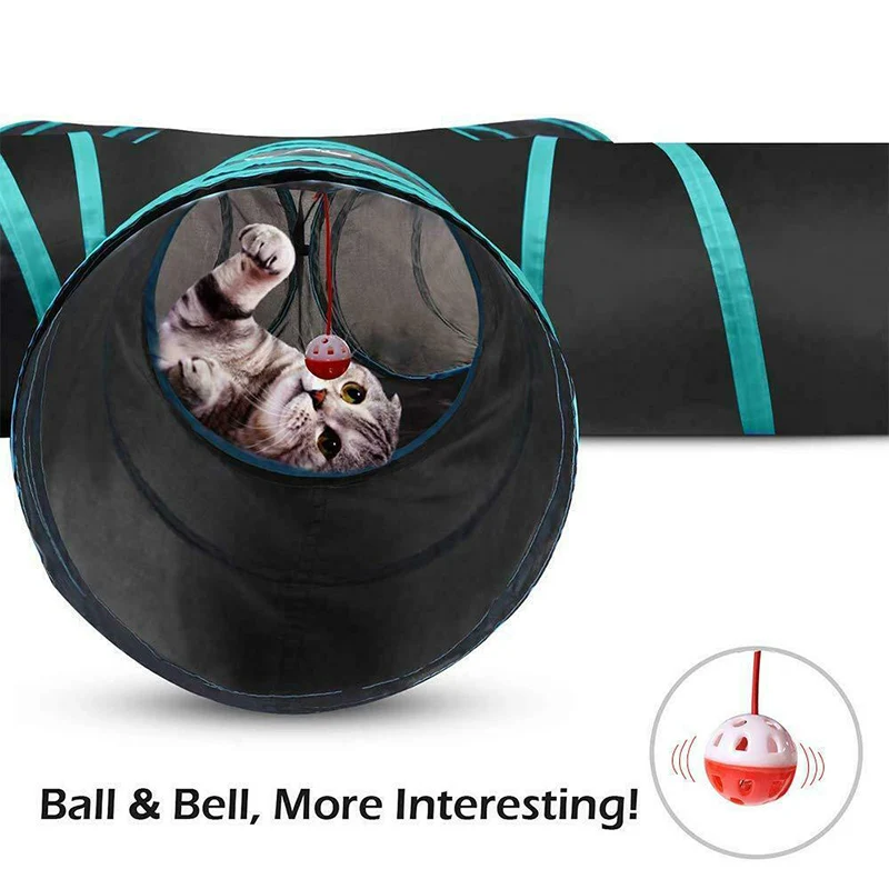 5 Forma de Gato de Juguete Túnel Plegable Plegable Juego de Tubo para la Formación de Piscina al aire libre de Productos para Mascotas TB Venta 4