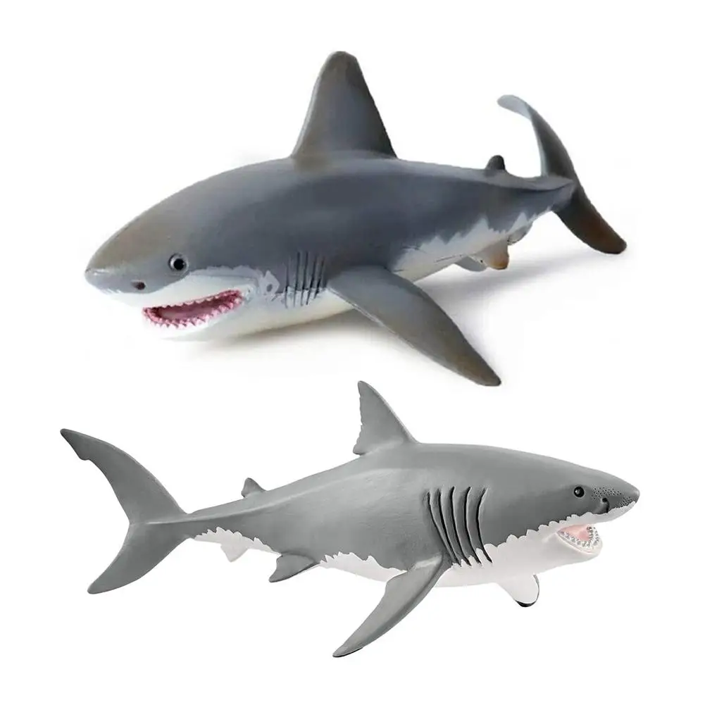 Real Tiburón De Juguete Suave Seguro De Pegamento De Simulación De Animales Tiburón Modelo Ocean World Muñeca Juguetes Para Los Niños Regalo De Navidad 4