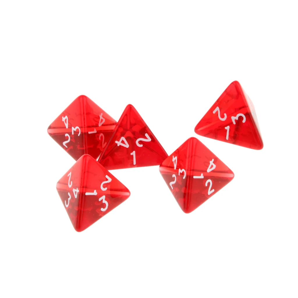 40 piezas de Dados Conjunto D4 D&D Juego de mesa Rojo Acrílico Poliédrica a Granel Dados Set de Juego de la Copa 4