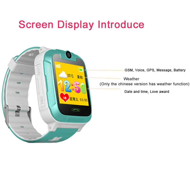 TD07S 3G GPS Tracker Inteligente Reloj de los Niños Niños Bebé GPS WiFi con el Tracker SOS Smartwatch para IOS, Android Smart Watch niños 4
