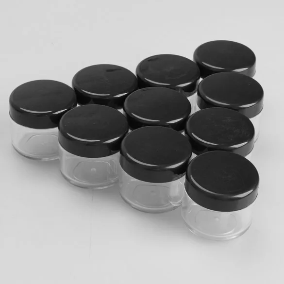 Portátil Negro De Plástico Cosmético Frasco Vacío Bote Caja De Maquillaje De Uñas De Arte De Cosméticos Cordón De La Tapa Del Recipiente De Almacenamiento 4