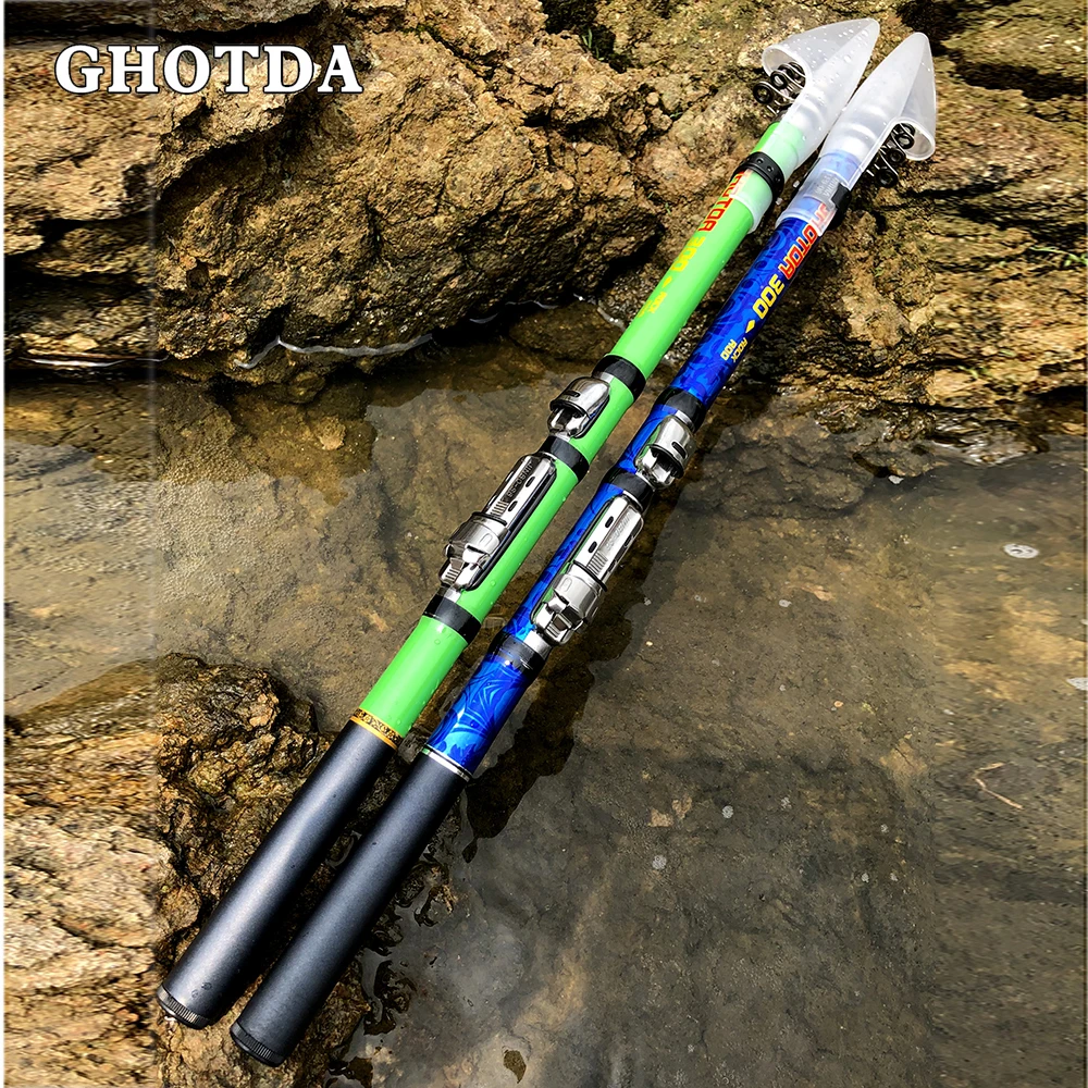 GHOTDA Rock caña de Pescar a Spinning Mini de Duro de Fibra de Carbono de Pescar de 3.0 M/2,7 M/2.4 M/2.1 M/1.8 M/1,5 M 4