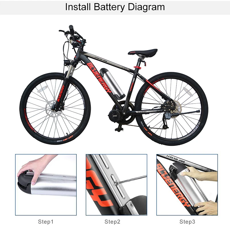 36V/48V 10Ah batería de Li-ion Batería de Polímero de Litio de la E-Bicicleta Botella de Agua Hervidor de Forma Bicicleta Eléctrica de la Batería para Bafang Mediados del Motor 4
