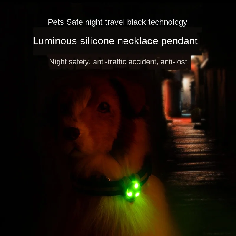 2PCS LED Collar de Perro Brillante Colgante de la Noche a la Seguridad de la Mascota Lleva Collar Luminoso Collares para Perros que Brillan En La Oscuridad Collar Correa 4