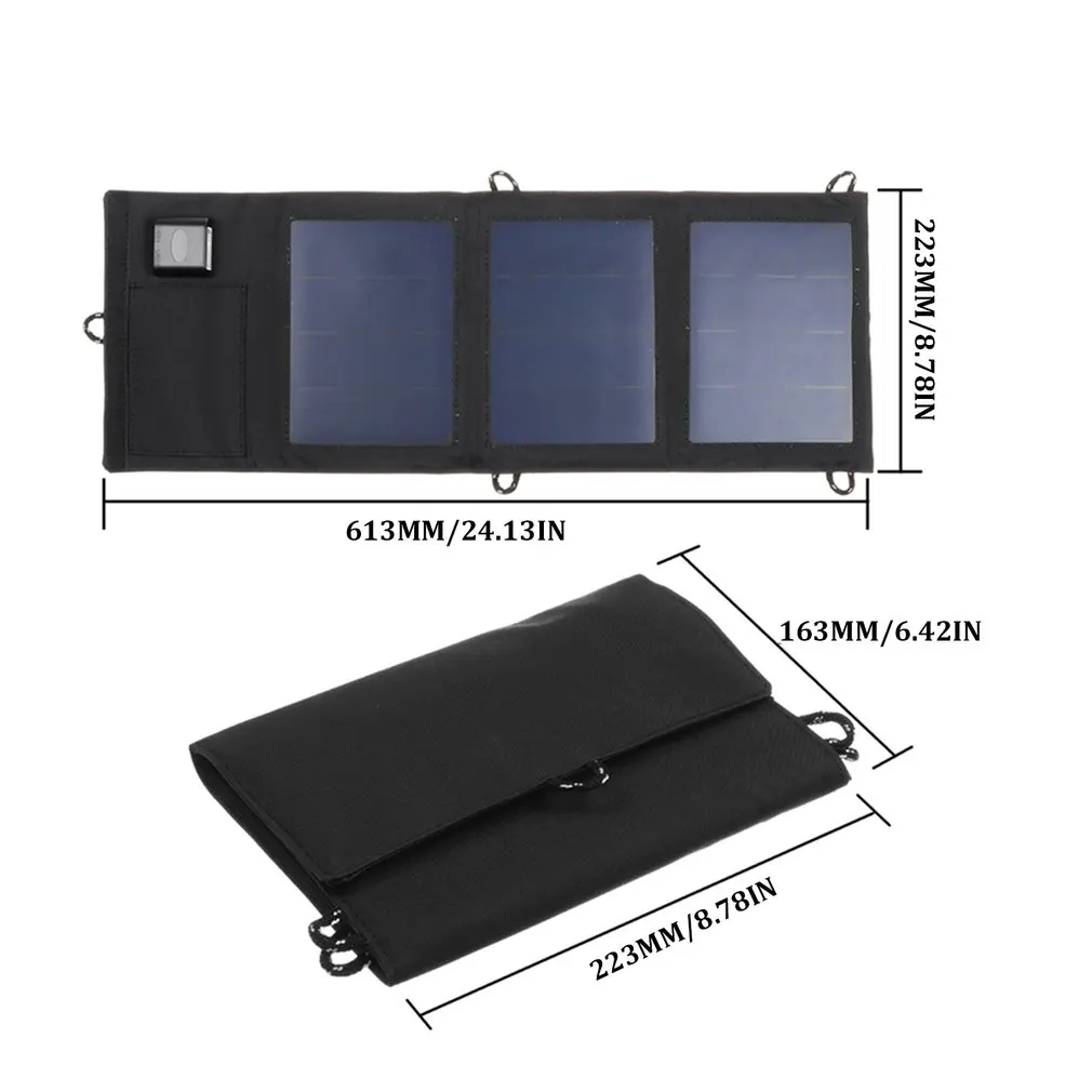 Al aire libre Portátil Plegable Impermeable Plegable Panel Solar Cargador de Móvil del Banco del Poder 10000mAh para el teléfono Móvil de la Batería de Doble Puerto USB 4