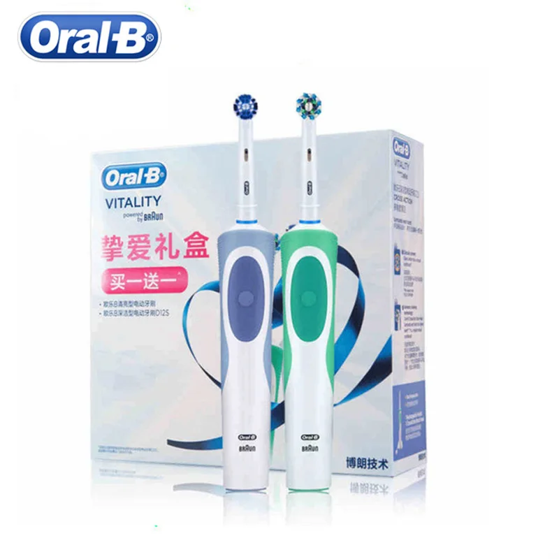 Oral B D12 Cepillo De Dientes Eléctrico Por Ultrasonidos Par De Conjunto De Rotación De Batería Recargable De Vitalidad Cepillo De Dientes Eléctrico Oral Higiene Cabezas 4