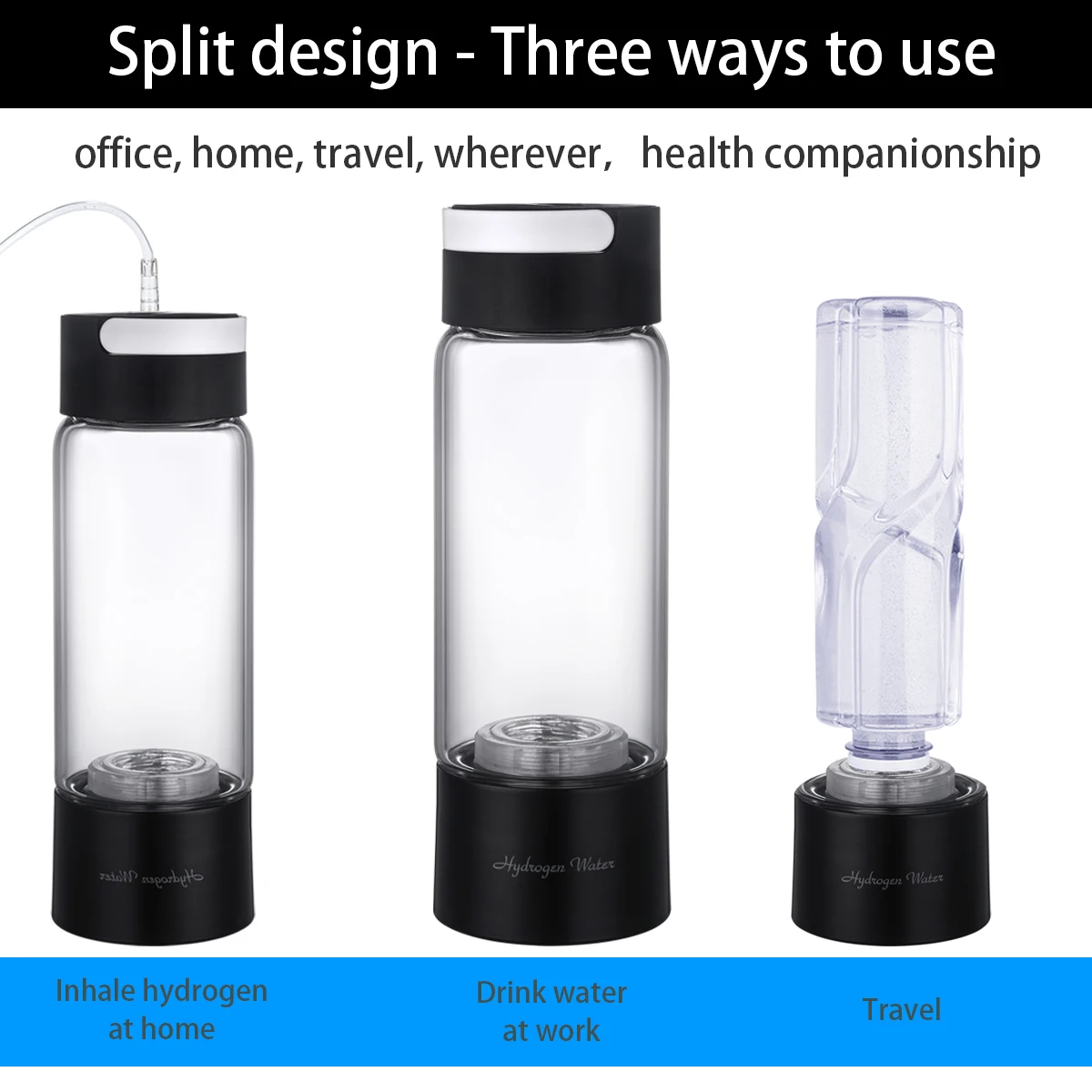 ALTHY de Hidrógeno, Ricos en Agua Generador de Botella de Vidrio Cupbody - DuPont SPE & PEM de Doble Cámara Maker lonizer - H2 dispositivo de Inhalación 4