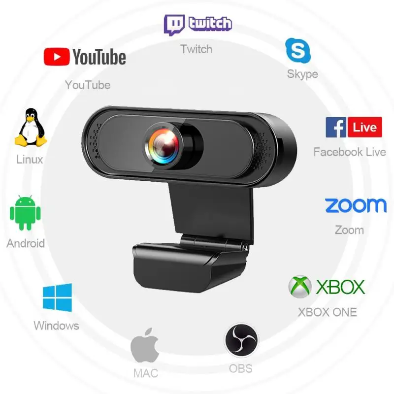 Nuevo USB 2.0 Full HD 1080P Webcam Cámara Digital, la Web Cam Con Mircophone Para Ordenador PC Portátil de Escritorio de Enfoque Automático Webcam Caliente 4