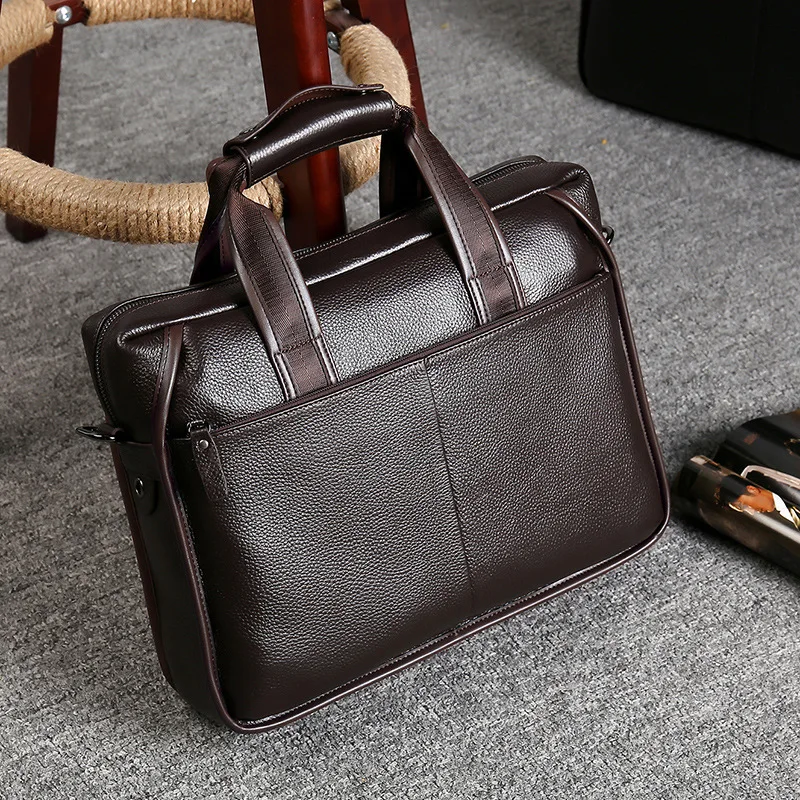 De lujo de los hombres de la vendimia del cuero genuino maletín de negocios, bolsas para portátiles, bolsas hombres, bolsos de diseño bolsa de mensajero de alta calidad bolso hombre 4