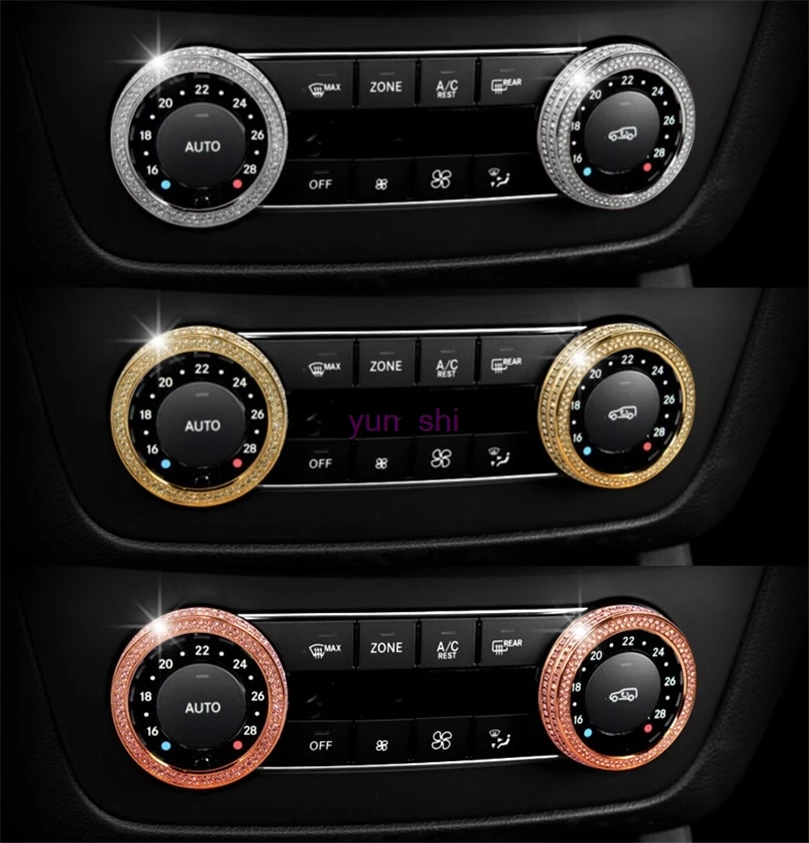 2 piezas de Coches Aire Acondicionado botón Giratorio Decoración Cubre Para Mercedes Benz GLE M GLK SL GLS SLK G GL CLS clase GLE260 GLK300 etc 4