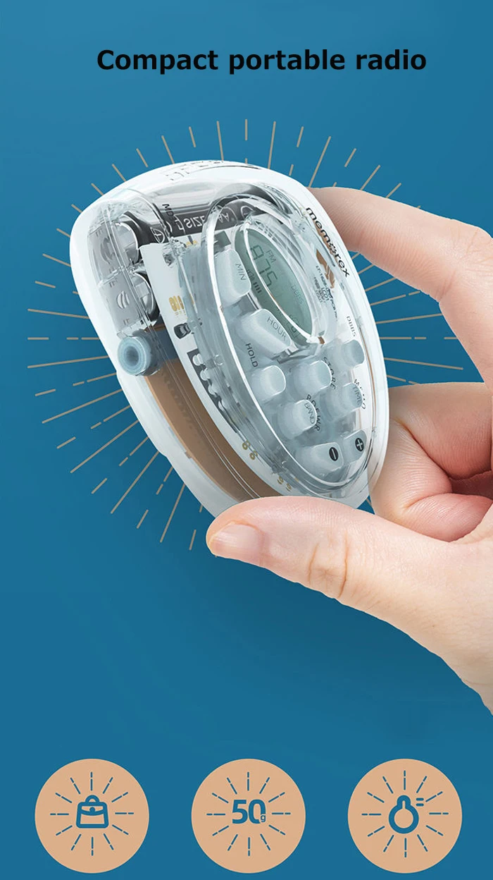 FM AM Mini Pocket Radio equipo de alta fidelidad Estéreo Receptor Portátil Con Pantalla LCD de Apoyo Uno-haga clic en Depósito y Anti-mistouch de Bloqueo 4