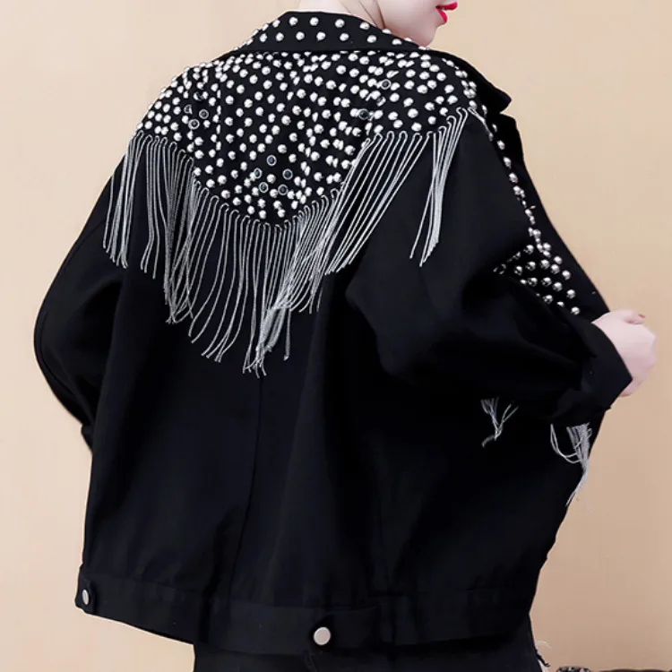 OUSHANG Pesada chaqueta de mezclilla de las mujeres xintiandi sherpa streetwear tendencia productos 2020 para mujer chaquetas y abrigos Vintage 4