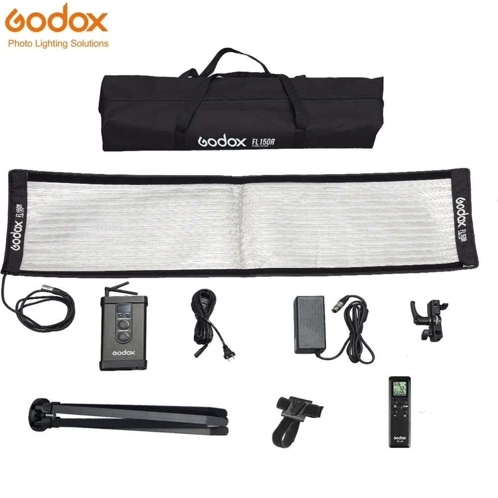 Godox 30*120cm FL150R 150W Flexible Plegable de Tela Luz de Vídeo LED 3300-5600K Bi-color con el Controlador de Control Remoto en forma de X 4