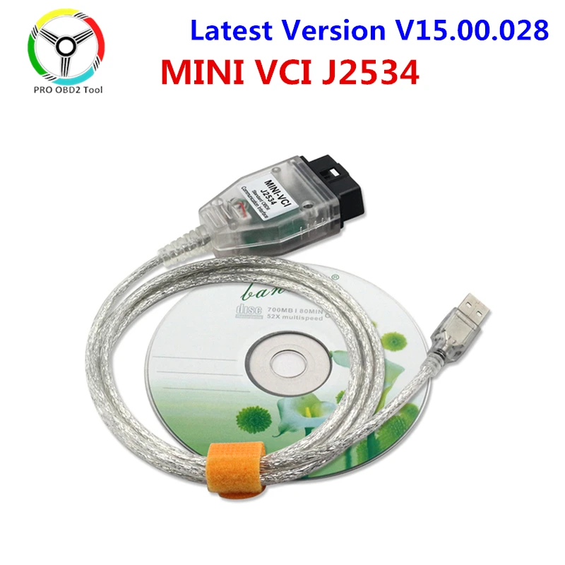 Última V15.00.028 MINI VCI J2534 V14 Interfaz para Toyota TIS Techstream obd mini vci de Diagnóstico de Cable de Envío Gratis 4